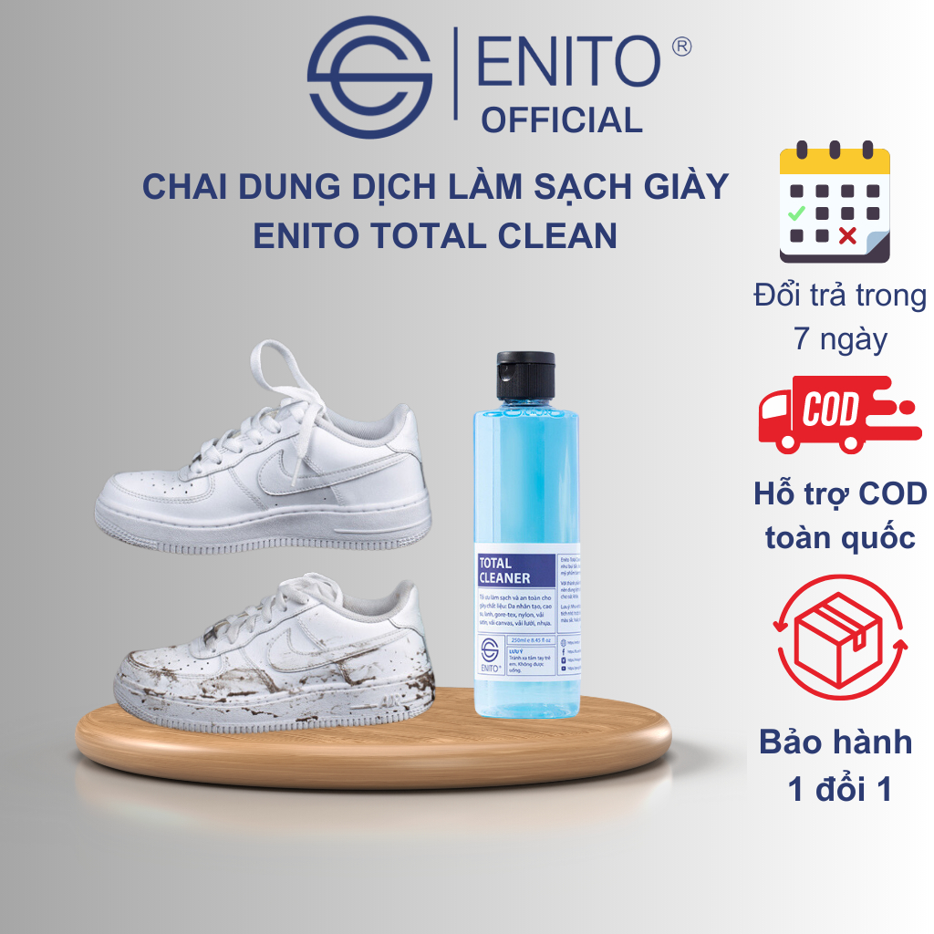 Chai Dung Dịch Enito Total Cleaner 250ml - Chuyên Dung Để Vệ Sinh Giày Sneaker