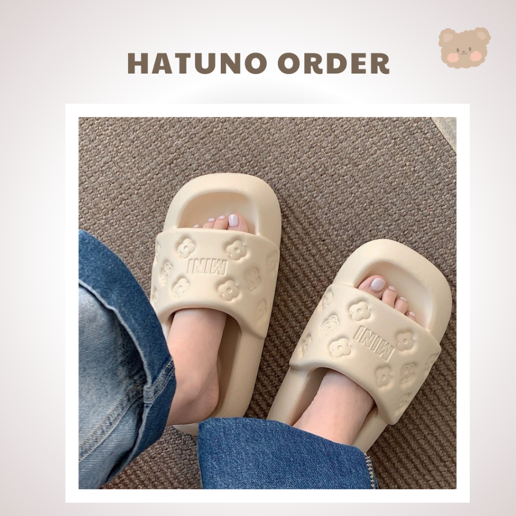 Dép bánh mì hoạ tiết hoa cute đế eva đàn hồi xixitiao - Hatuno order