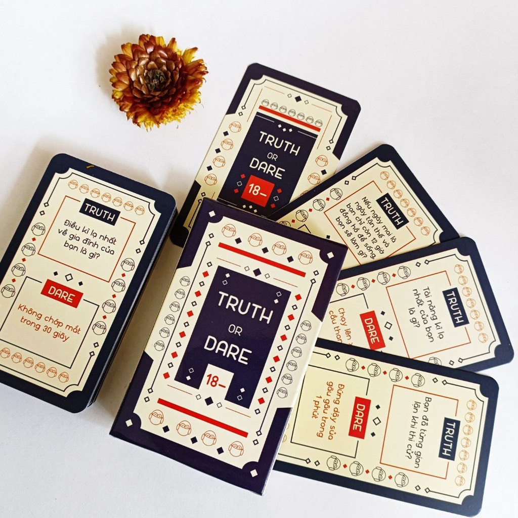 Bộ Bài Thật Hay Thách Truth Or Dare Ver 18-  Drinking Game  Dành Cho Học Sinh Phong Cách Trong Sáng, Nhẹ Nhàng Và Vui Vẻ