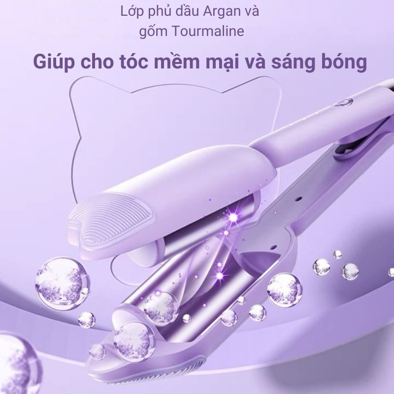 Máy uốn tóc xoăn sóng nước Hippie ion âm CENBY Premium Hair Styler không làm tổn thương tóc