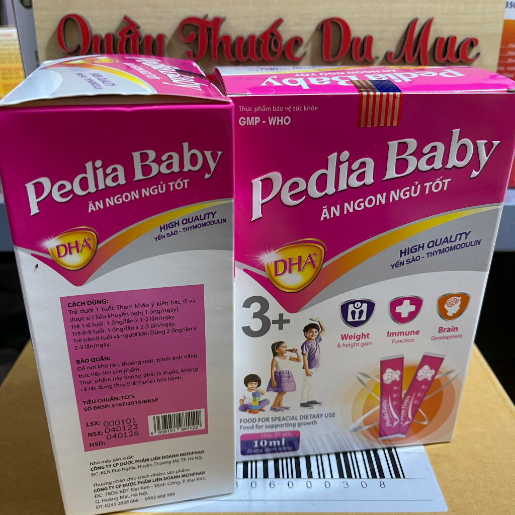 PEDIA BABY ăn ngon ngủ tốt hộp 20 gói cho bé cao lớn thông minh