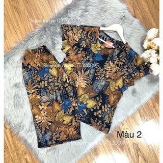 Bộ lanh trung tuổi cho bà cho mẹ - Bộ trung niên vải lanh tole nhung quần lửng ống sớ rộng Gia Huy