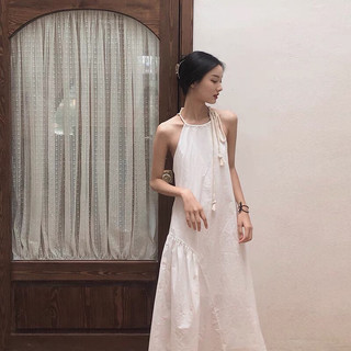 Váy maxi boho đan dây lưng độc đáo, vải thô hàn siêu tôn dáng