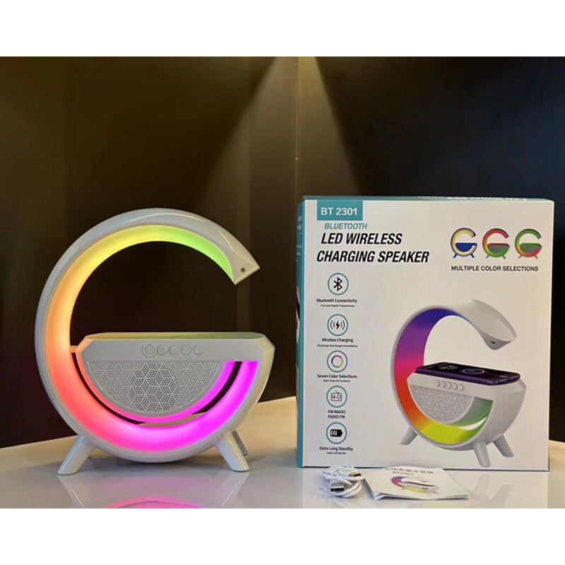 Loa bluetooth chữ G có đèn led RGB kiêm đèn ngủ và sạc không dây