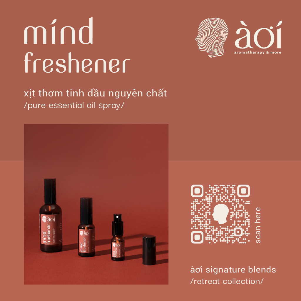 xịt thơm tinh dầu thiên nhiên mind freshener | pure essential oil soul spray | àơi signature blend in /retreat/