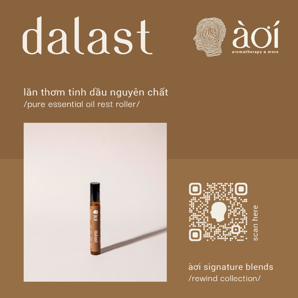 lăn thơm tinh dầu thiên nhiên dalast | pure essential oil rest roller | àơi signature blend - dalast in/rewind/