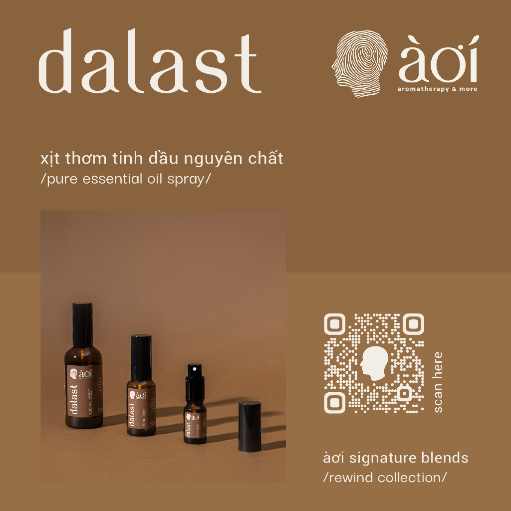 xịt thơm tinh dầu thiên nhiên dalast | pure essential oil soul spray | àơi signature blend - dalast in /rewind/