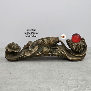 Gậy như ý cá chép phun châu bằng đồng