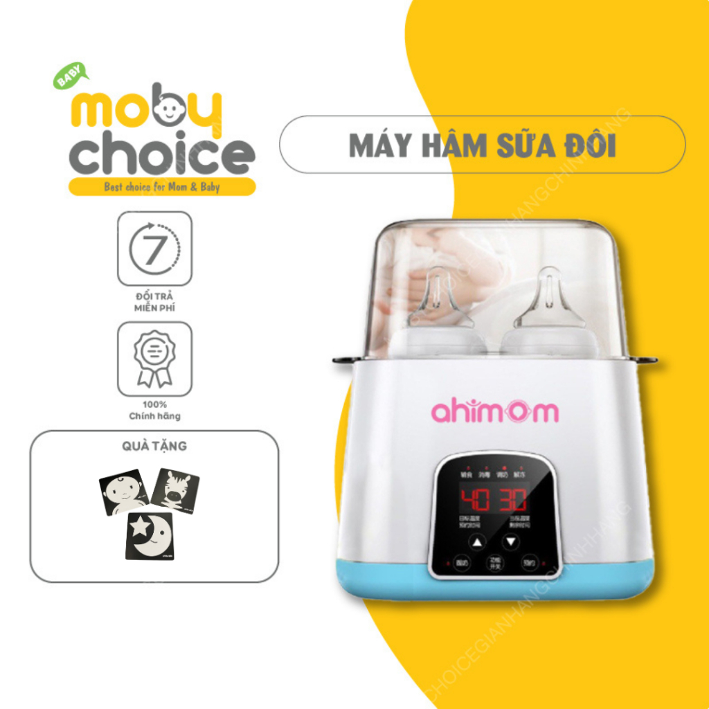 Máy hâm sữa đôi và tiệt trùng đa năng Ahimom Basic phân phối chính hãng MobyMart