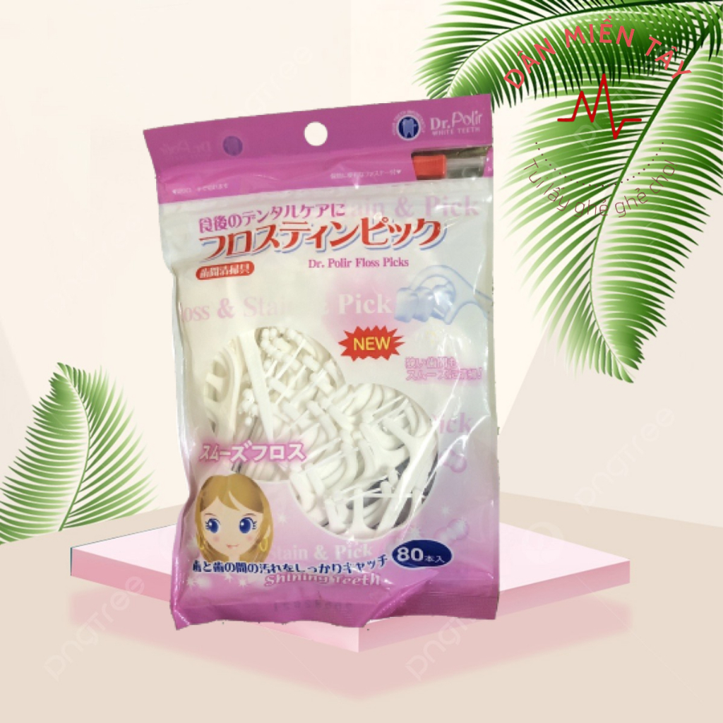 OKAMURA_ Tăm chỉ kẽ răng chất lượng Nhật bản 80 cây (Chỉ dẹp)- Mẫu mới.