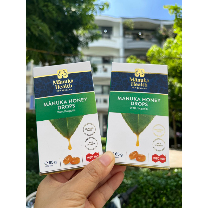 Kẹo Ngậm Mật Ong Manuka Honey Drops Lemon Flavour Vị Chanh, Vị Nho MGO 400+ -65g-15 Viên