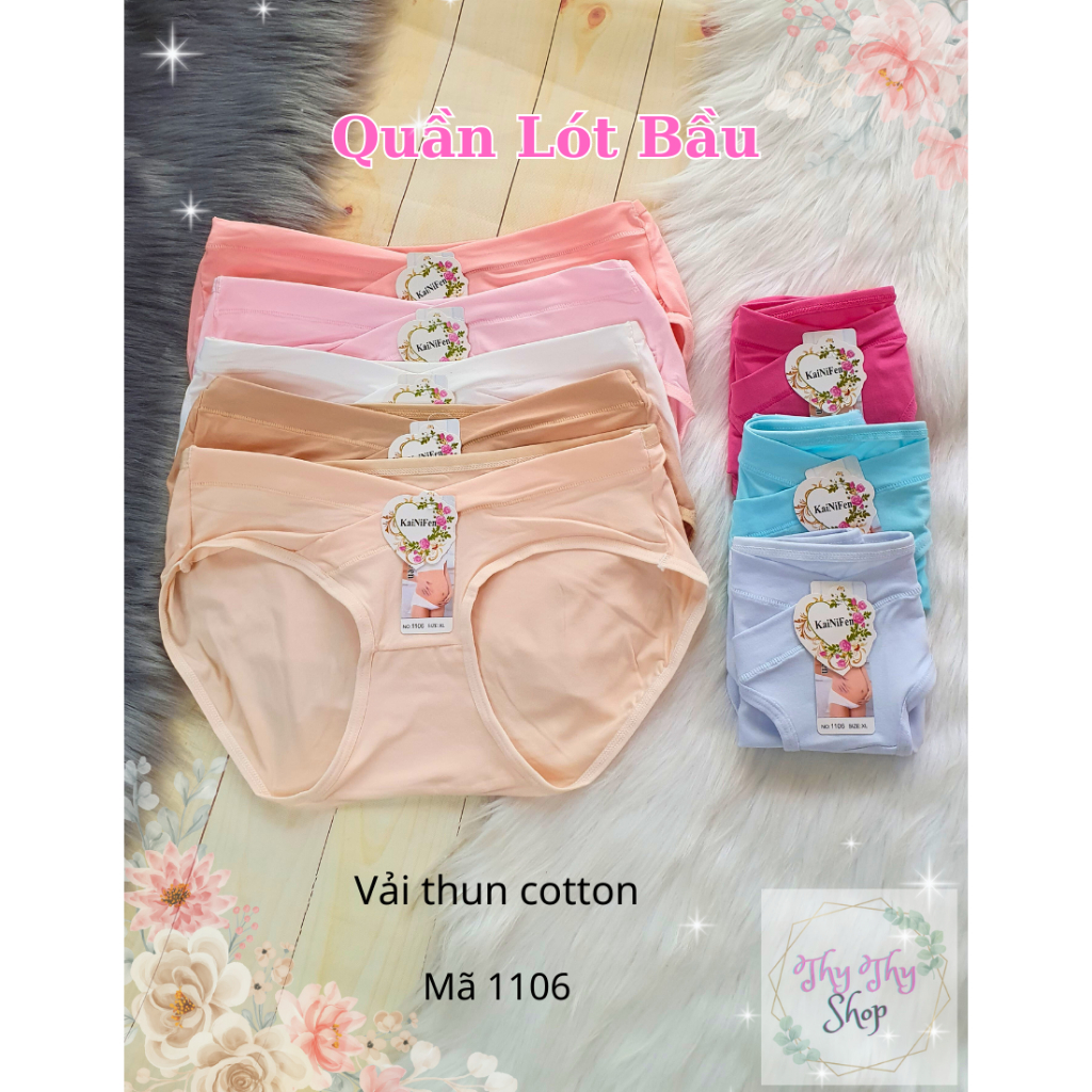 Quần lót bà bầu cạp chéo thun cotton, Quần chip mẹ bầu và sau sinh mềm mại kháng khuẩn Thy Shop