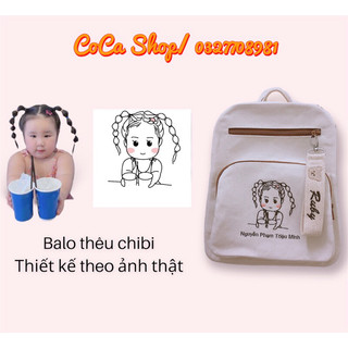 Balo thêu tên bé style Hàn Quốc