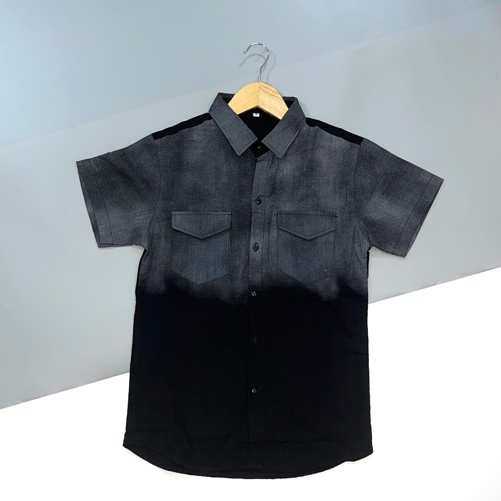 HCM ÁO SƠ MI NAM TAY NGẮN VẢI ĐŨI LOANG HOTTREND 1986