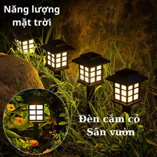 Đèn năng lượng mặt trời cắm đất đèn cắm cỏ mái nhà 6 ô đèn trang trí sân vườn lối đi kháng nước