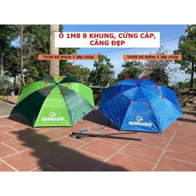 Ô Dù Che Nắng,Che Mưa Đi Câu Cá 1m8 Siêu Bền, Siêu Đẹp