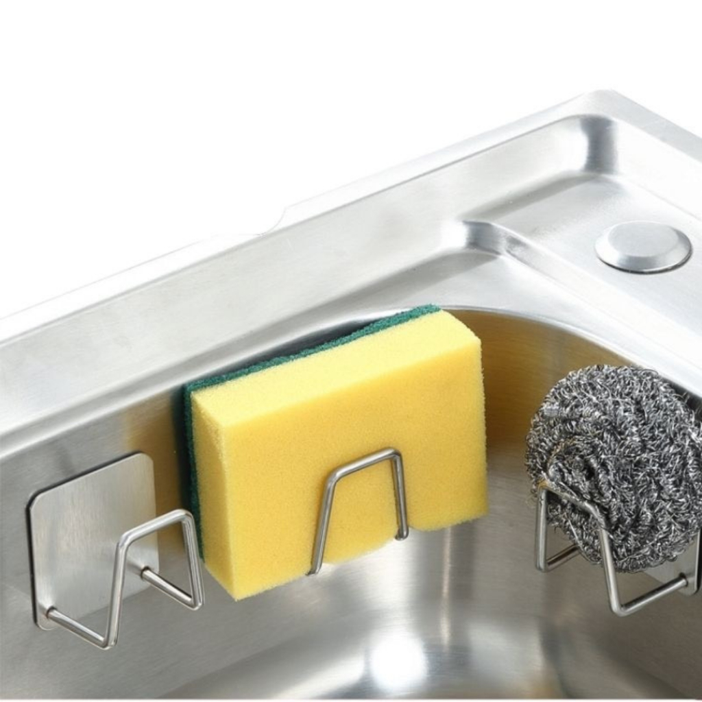 Móc dán INOX 304 đa năng, Móc treo miếng rửa chén