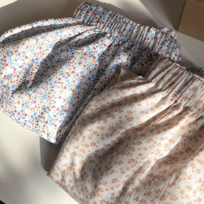 Chân váy dài hoa nhí lưng thun co giãn  - MOME.VN