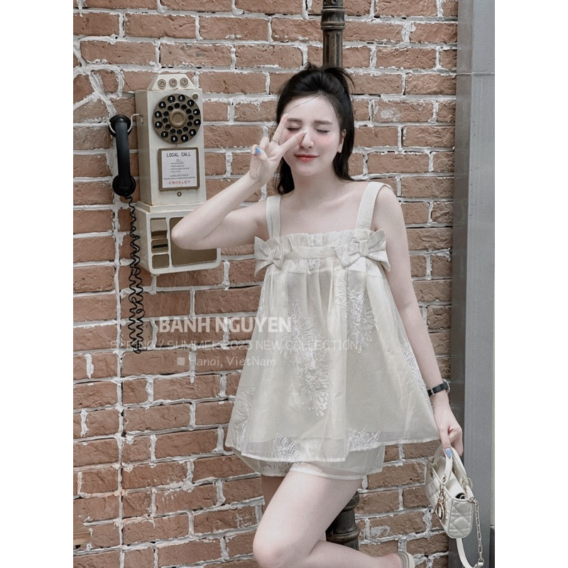 Set 2 dây hoa thêu nơ ngực Banh Nguyen