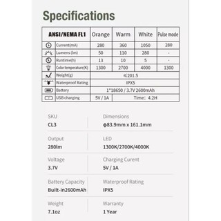 Đèn lều cắm trại Klarus Cl3