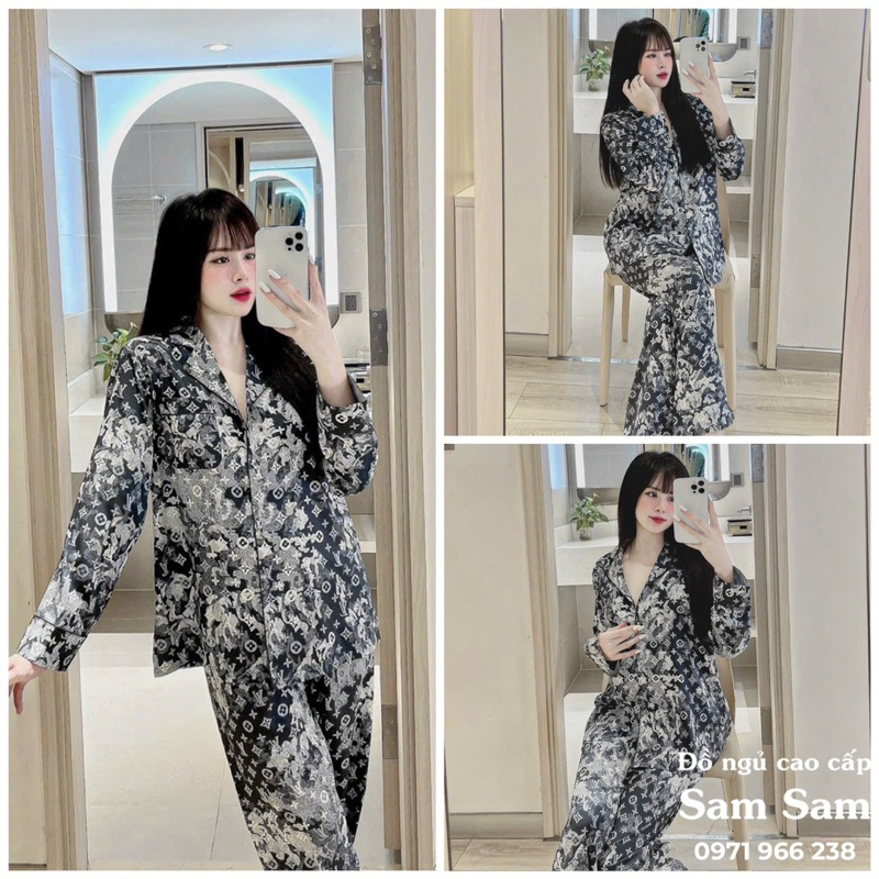 Đồ Bộ Mặc Nhà Pijama Nữ Bánh Bèo Cộc và Dài Tay Cao Cấp - Đồ Ngủ Lụa Quảng Châu
