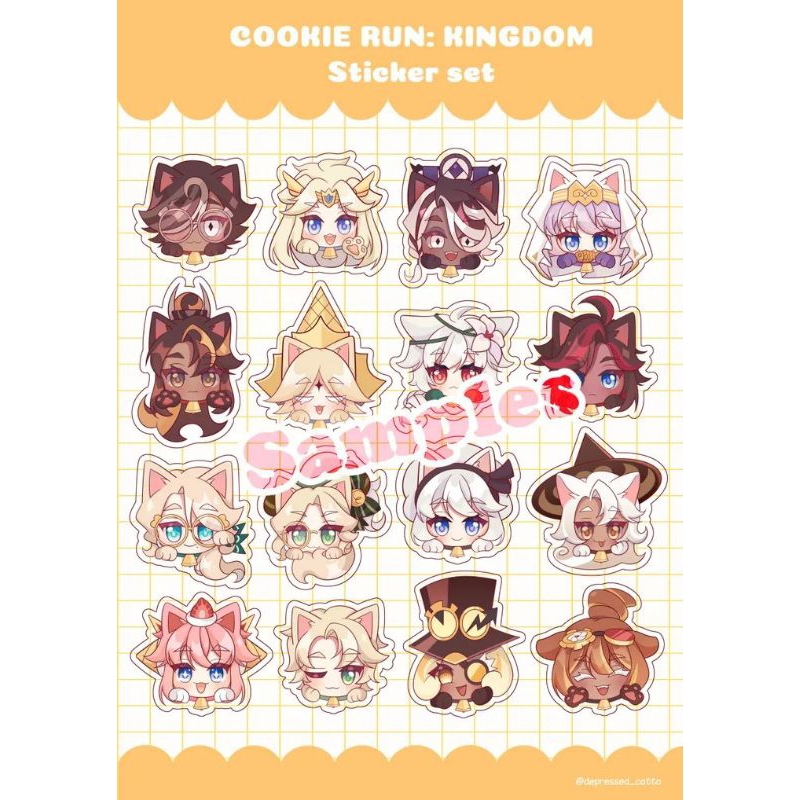 [sẵn - đọc kĩ mô tả] Sticker sheet A6 Cookie Run Kingdom cán màng bling