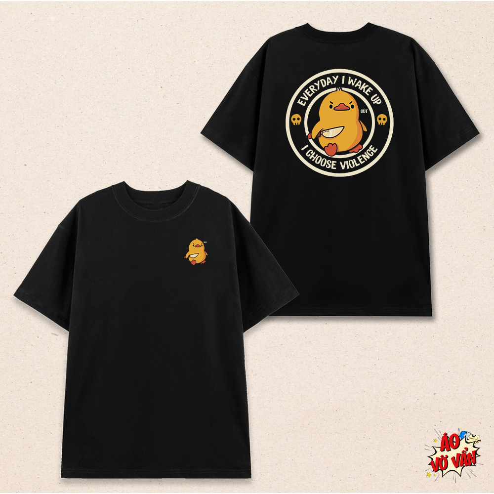 Áo thun unisex local brand Vịt kute oách xà lách | Áo Vớ Vẩn | Cotton 230gsm 100%