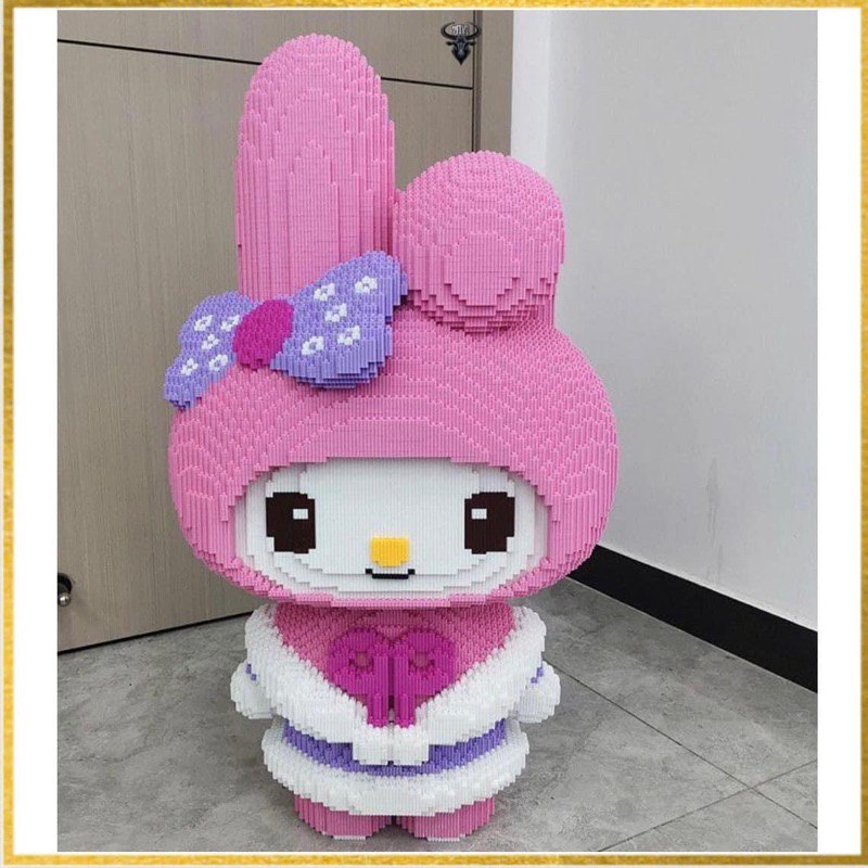 Xếp hình thỏ melody và kuromi cỡ lớn 1m 80cm đồ chơi xếp hình nano 3d cho bé chuẩn mẫu
