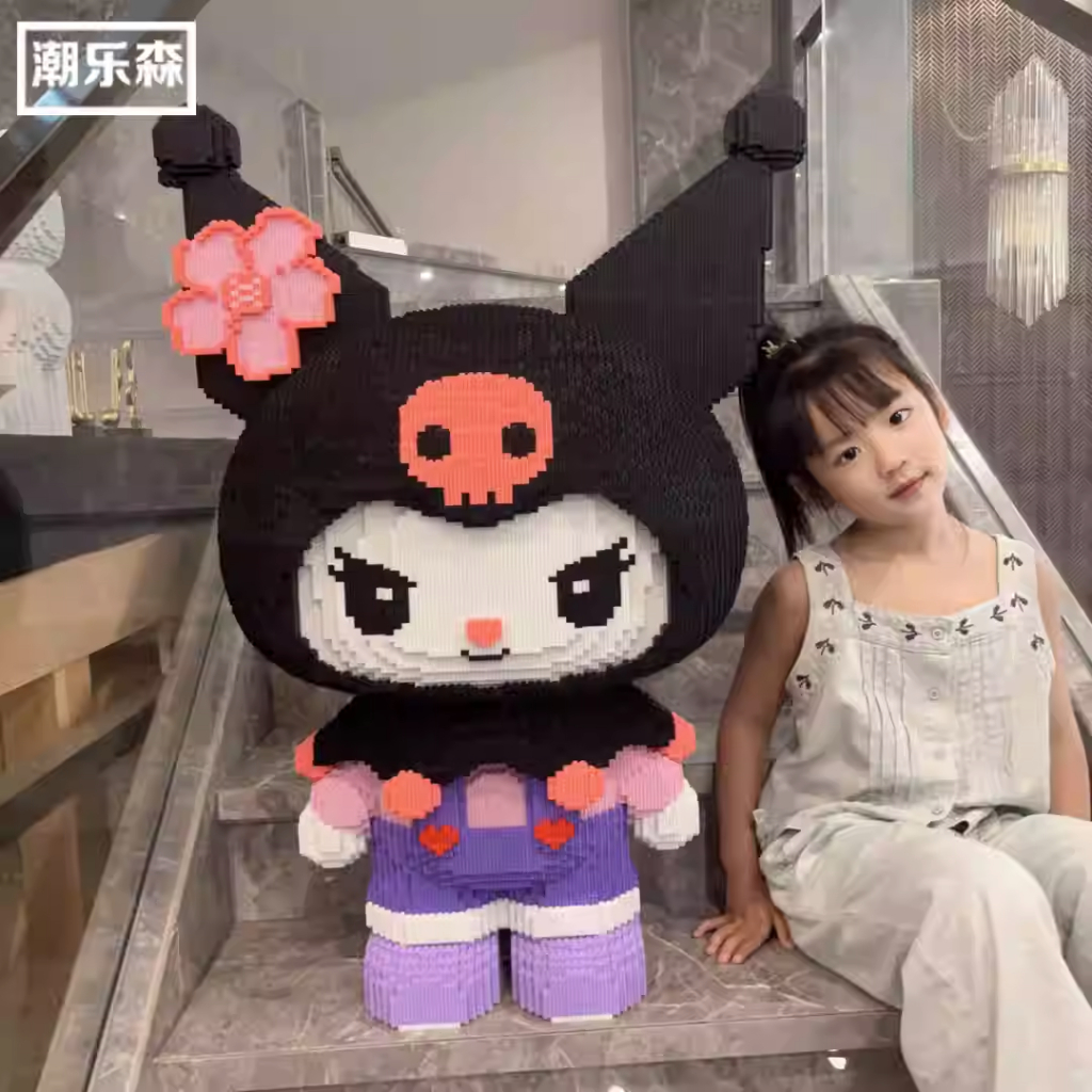 Xếp hình thỏ melody và kuromi cỡ lớn 1m 80cm đồ chơi xếp hình nano 3d cho bé chuẩn mẫu