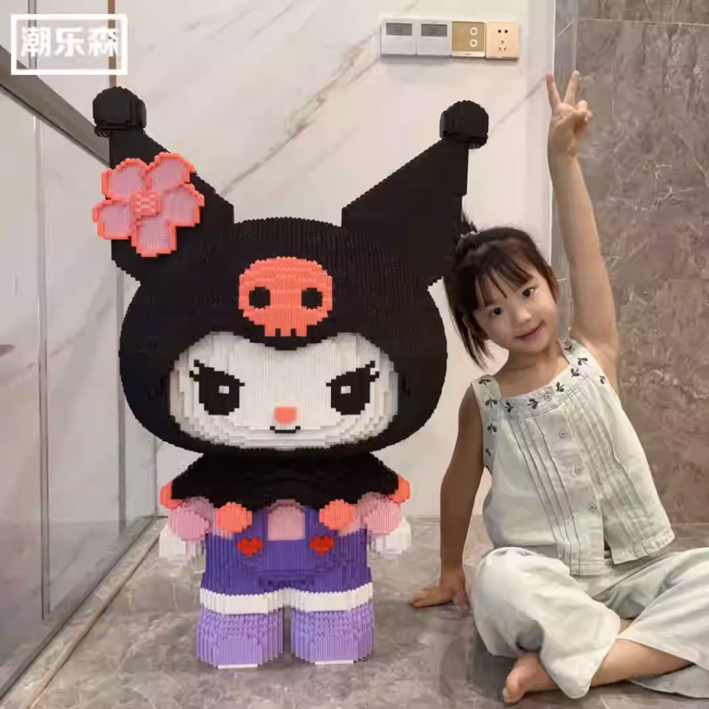 Xếp hình thỏ melody và kuromi cỡ lớn 1m 80cm đồ chơi xếp hình nano 3d cho bé chuẩn mẫu