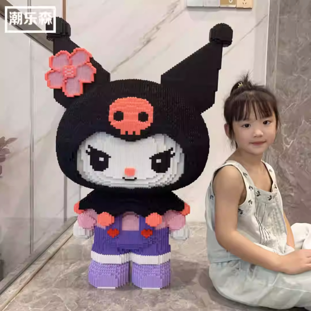 Xếp hình thỏ melody và kuromi cỡ lớn 1m 80cm đồ chơi xếp hình nano 3d cho bé chuẩn mẫu