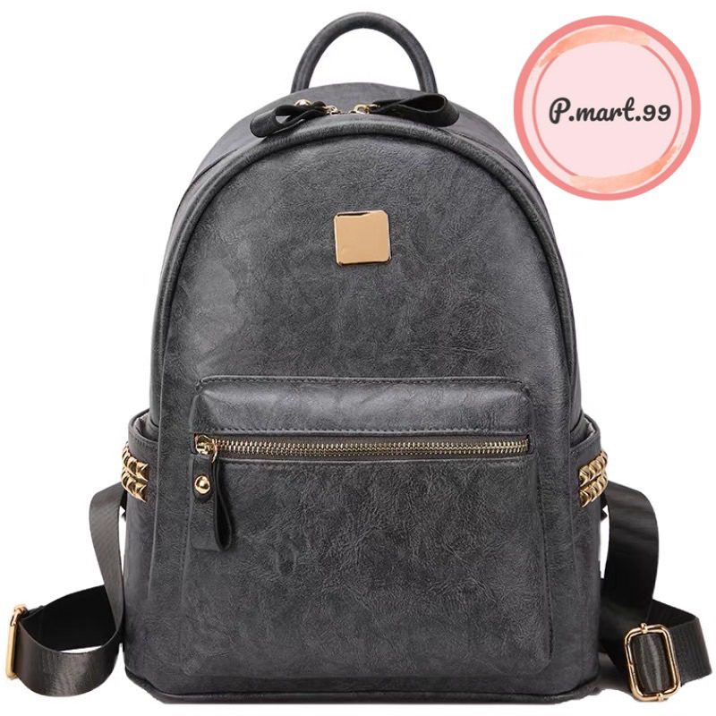 [Sẵn Xám Da Dày+Tặng Túi Khí Giữ Form] Balo Da Pu Siêu Bền Trơn Basic Đi Học, Du Lịch Vừa Laptop Trend (100% Hình Thật)