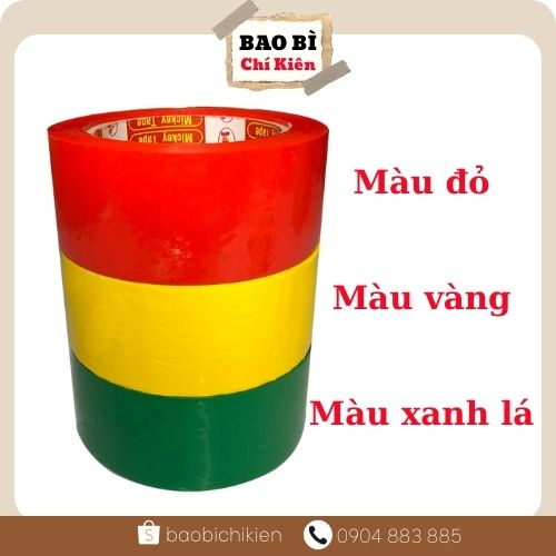 Băng dính màu 100 Yard - Băng keo màu đỏ xanh vàng siêu dính lõi mỏng giá rẻ - baobichikien