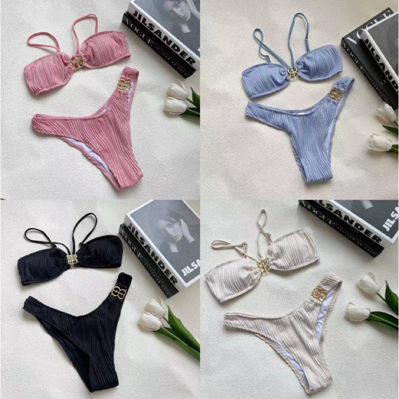Set bikini 2 mảnh đơn giản cạp thấp