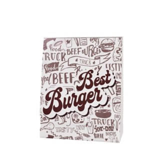 100 túi đựng hamburger màu Nâu, túi đựng bánh hamburger Nâu size 13×20×6
