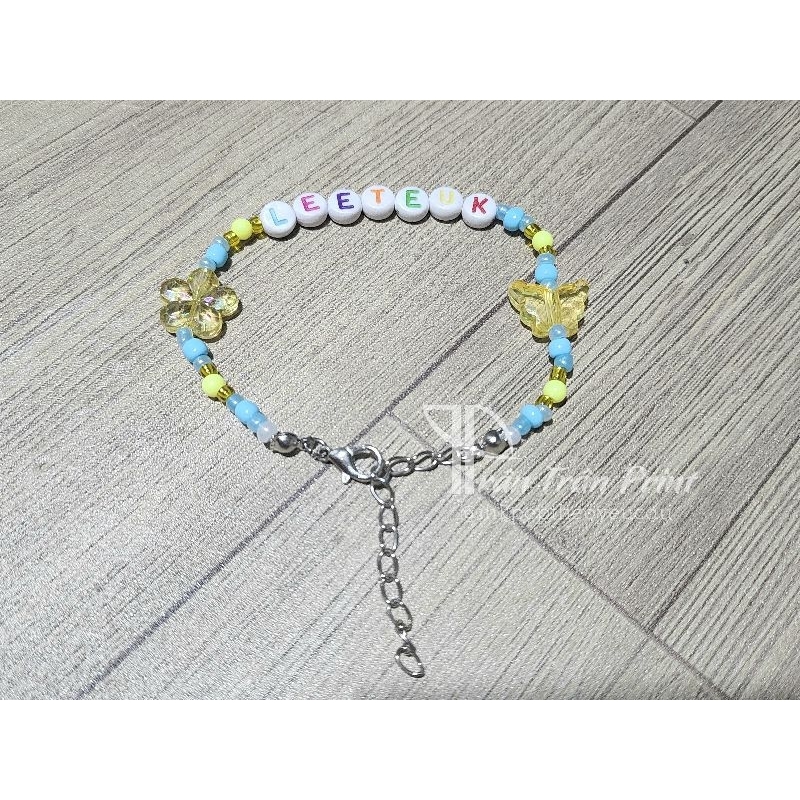 Vòng tay hạt cườm tông xanh super junior