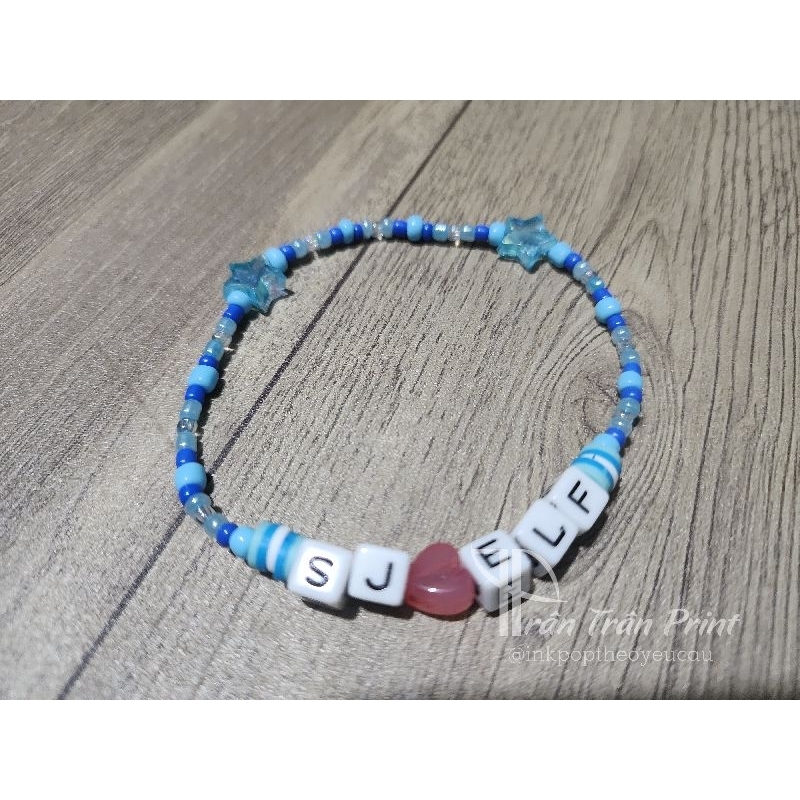 Vòng tay hạt cườm tông xanh super junior