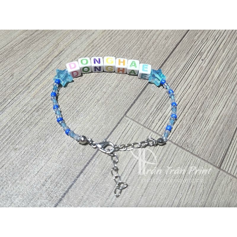 Vòng tay hạt cườm tông xanh super junior