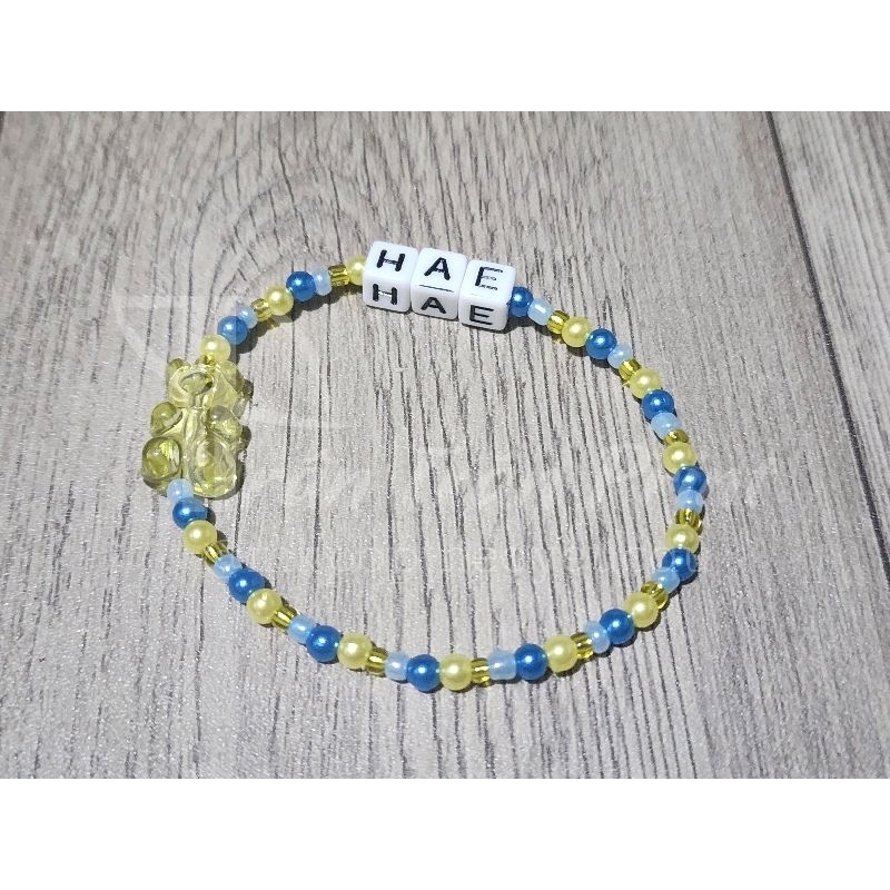 Vòng tay hạt cườm tông xanh super junior