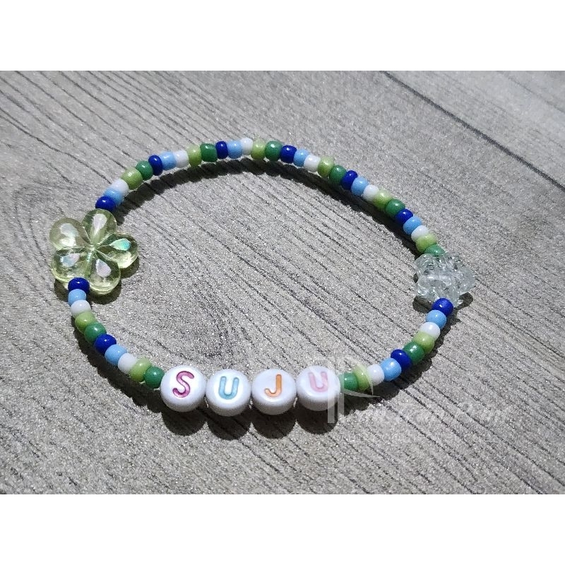 Vòng tay hạt cườm tông xanh super junior