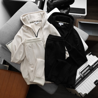  Bộ áo khoác nón pique xuất dư form slim Unisex  Quần thun dài ống bo bigsize   50kg - 100kg   - 3bros Quần áo 