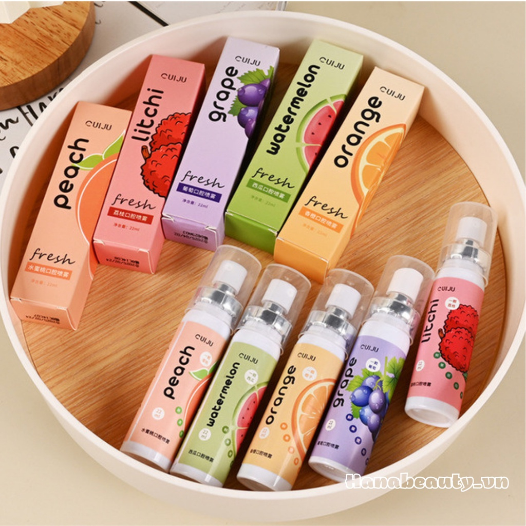 Lọ CUIJU Xịt Thơm Miệng Hương Trái Cây 22ml