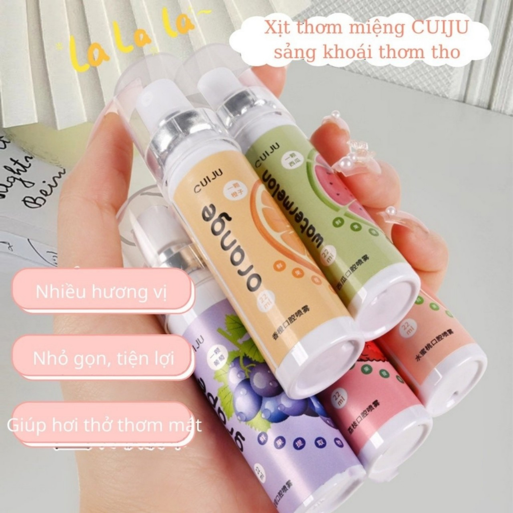 Lọ CUIJU Xịt Thơm Miệng Hương Trái Cây 22ml