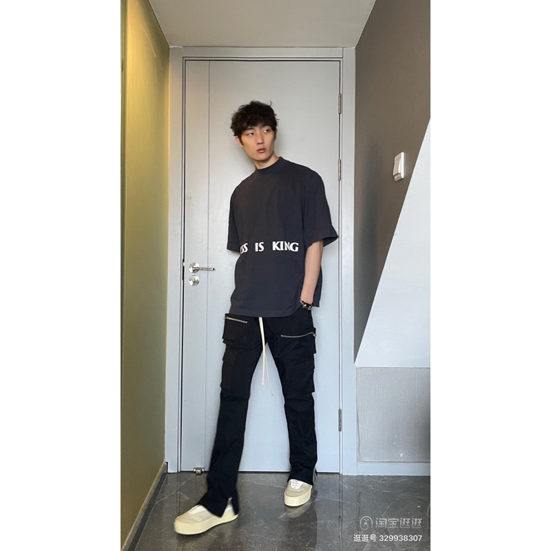 Quần Cargo pant zipper khoá kéo ngang vải gió ống trùm sneaker