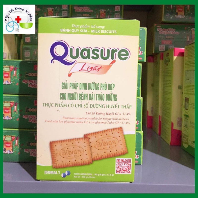 Bánh Quy Quasure light hộp 140 gram Bibica - thực phẩm dành cho người ăn kiêng, tiểu đường