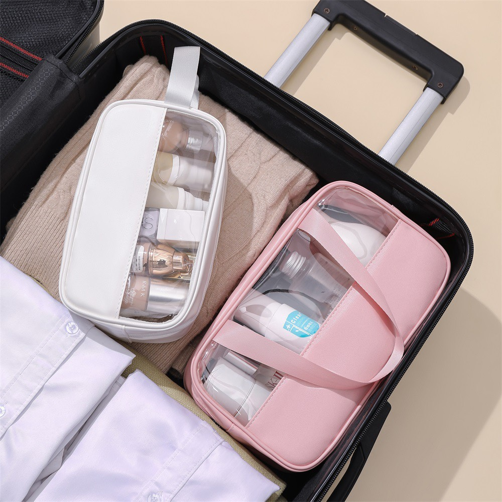 Túi đựng mỹ phẩm trong suốt 3 size 5 màu đựng đồ trang điểm đồ cá nhân chống thấm nước DOVOHA TCN22