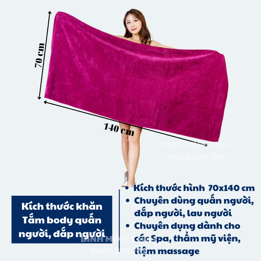 [KT: 70*140cm] Khăn body quấn người, khăn tắm spa, khăn đắp người spa - Hàng loại 1 dày dặn mềm mịn và siêu thấm HÚT | BigBuy360 - bigbuy360.vn