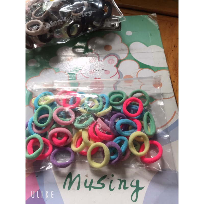 Set 50 buộc tóc dễ thương nhiều màu cho bé kèm túi zip xịn xò [Pink-CH10]