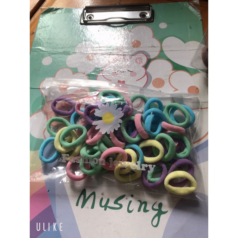 Set 50 buộc tóc dễ thương nhiều màu cho bé kèm túi zip xịn xò [Pink-CH10]