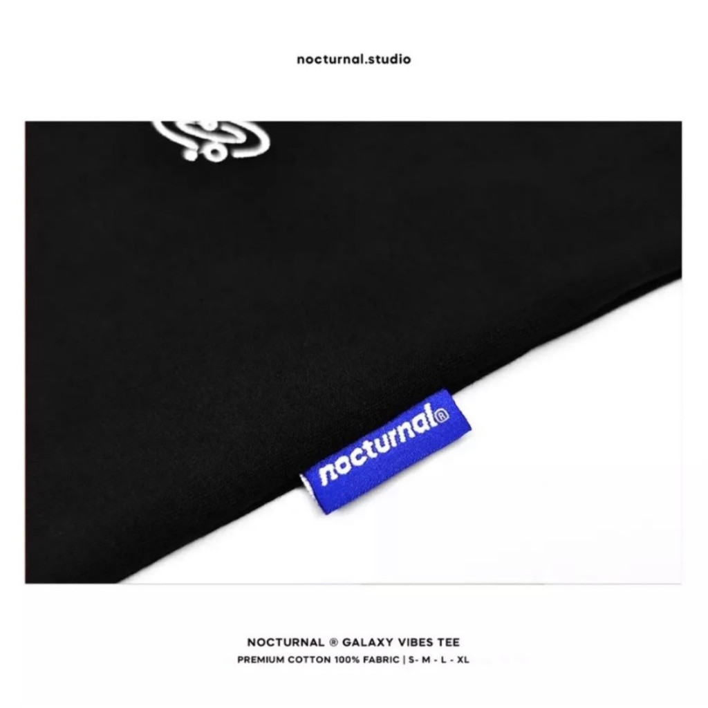 Áo thun, áo phông thêu nổi chữ NOCTUNNAL Galaxy tee from rộng cotton 100%
